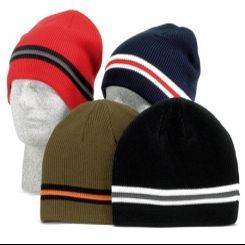 00484 Youths Acrylic Knit Raised Stripe Beanie
