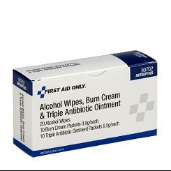 90702 Alcohol Antiseptic Pads, Burn Cream & Triple Antibiotic Ointment