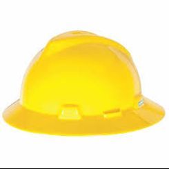 454-475366 MSA Yellow Full Brim V-Gard Hard Hat