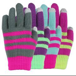 35114 Girls Touchscreen Stripe Glove