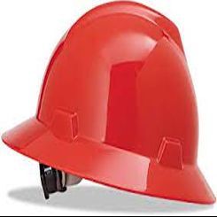 454-475371 MSA Red Full Brim V-Gard Hard Hat