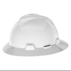 454-475369 MSA White Full Brim V-Gard Hard Hat
