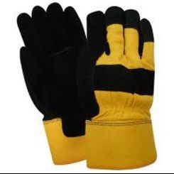 T53164 Pile Lined Black Leather Work Glove