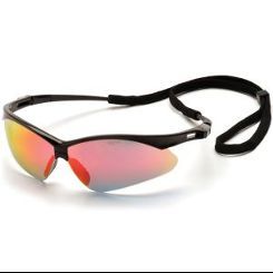 SB6345SP Pyramex Ice Orange Mirror Lens with Black Frame and Cord